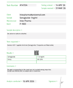 Alternative view of Intex Semaglutide 1mg